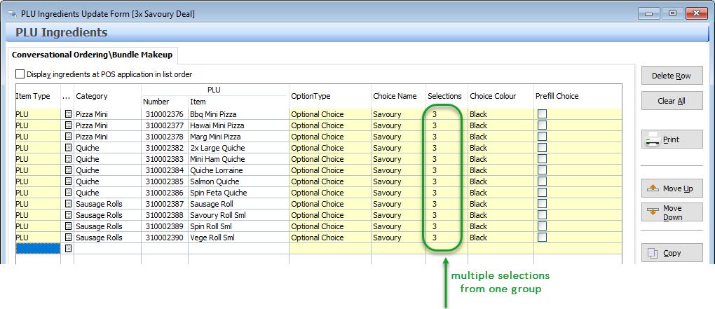 BundlingIngredientSelections